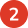 Red circle with white number two inside.