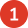 Red circle with number one inside.